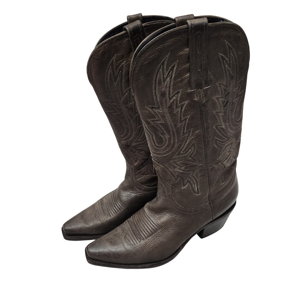 Charlie 1 Horse Womens Brown Leather Western Cowboy Boots Snip Toe 7.5 B Brazil
